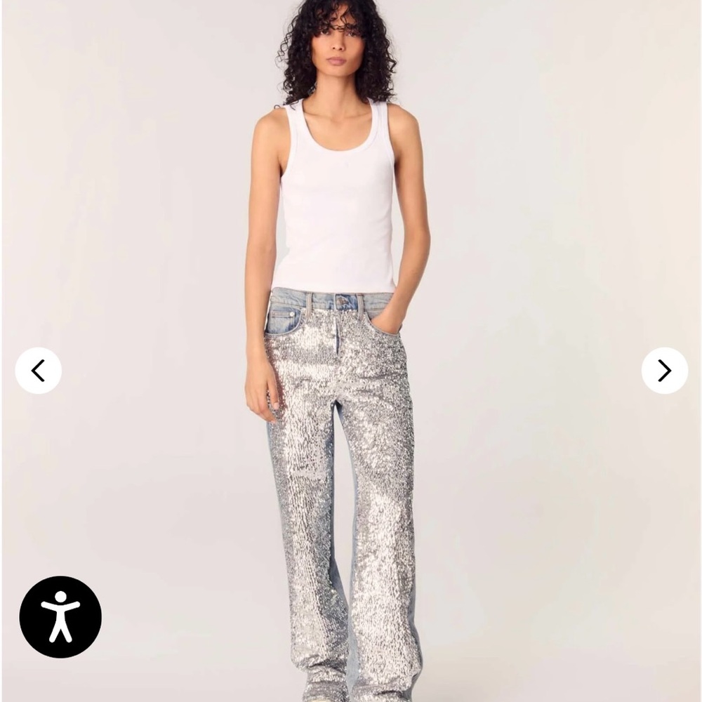 Maje Silver Straight Leg Jeans